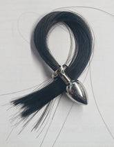 Faux Horse Tail Metal Butt Plug Small